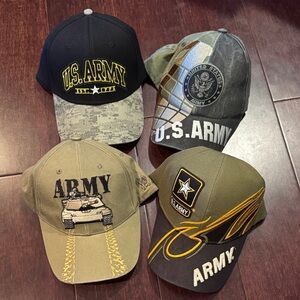 U.S. Army Themed Baseball Caps / Hats SET OF FOUR